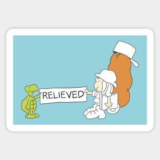 Relieved Sticker